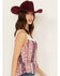 Image #2 - Wild Moss Women's Print Peplum Crochet Trim Top, Multi, hi-res
