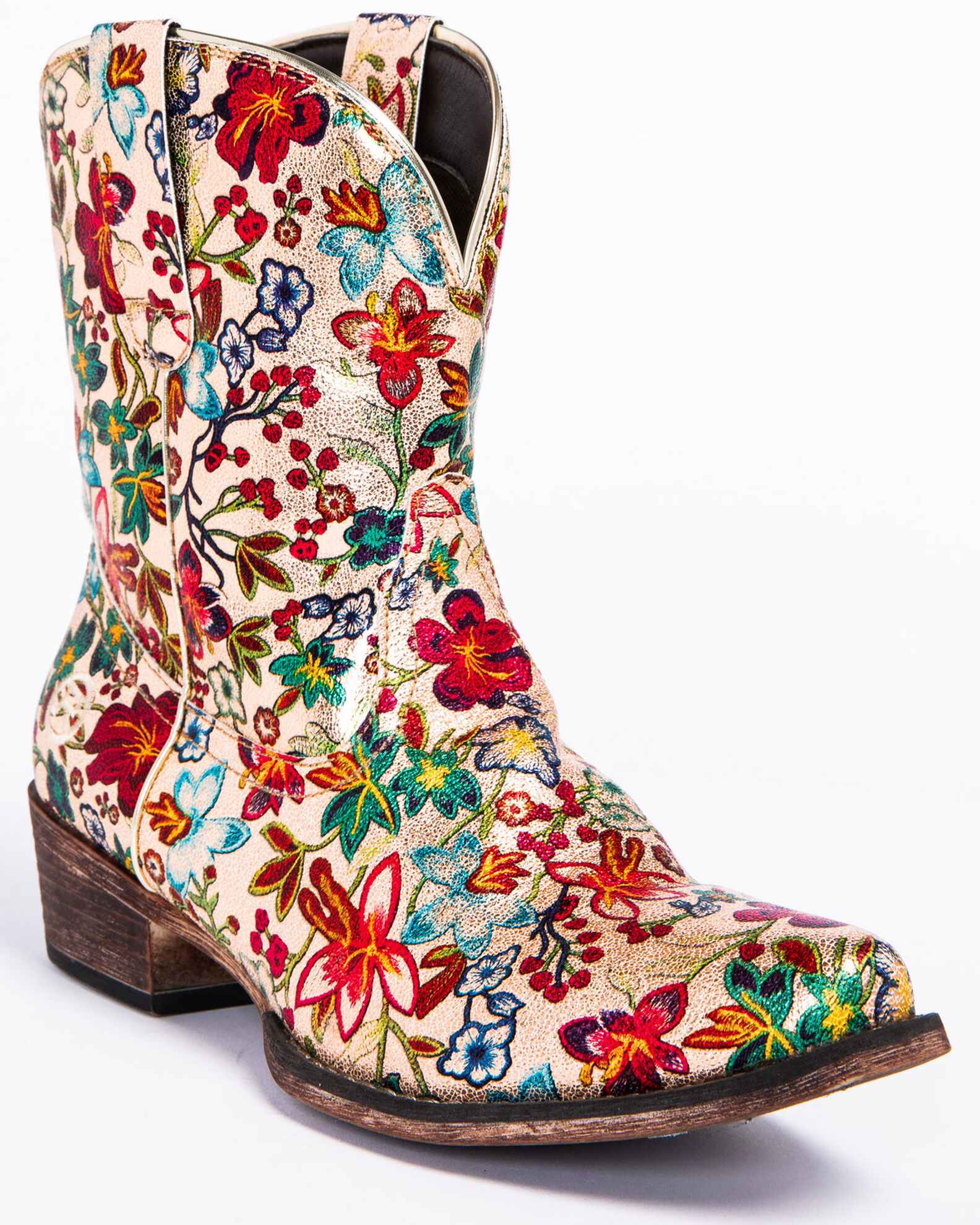 Roper Women's Ingrid Floral Western Booties - Snip Toe | Boot Barn