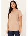 Image #3 - Ariat Women's Rebar Cotton Strong Short Sleeve Work Tee, Taupe, hi-res
