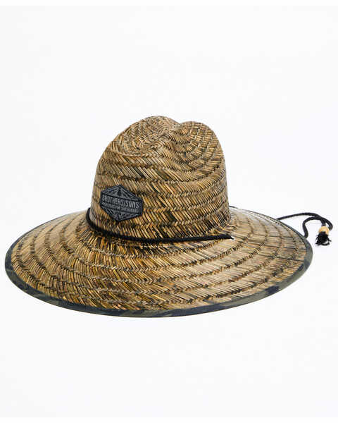 Image #1 - Brothers and Sons Men's Camo Print Straw Patch Lifeguard Sun Hat , Camouflage, hi-res