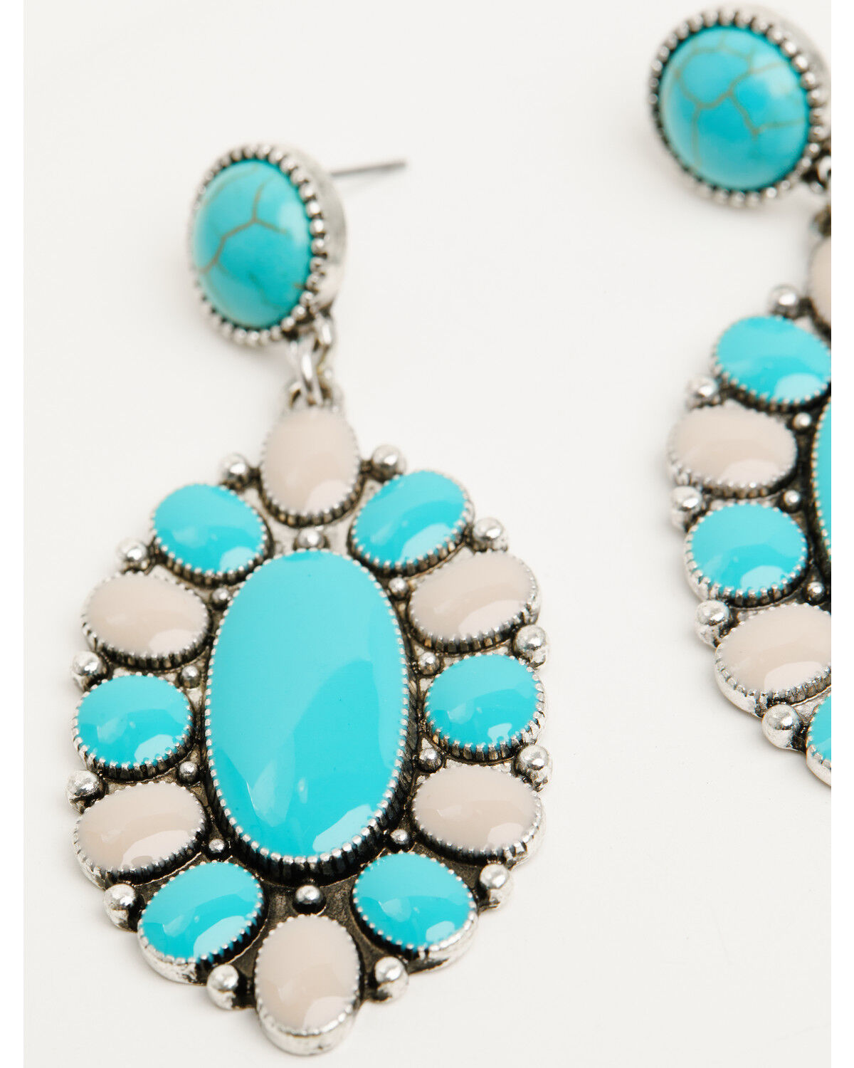 Image #2 - Shyanne Women's Concho Statement Earrings, Silver, hi-res