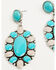 Image #2 - Shyanne Women's Concho Statement Earrings, Silver, hi-res
