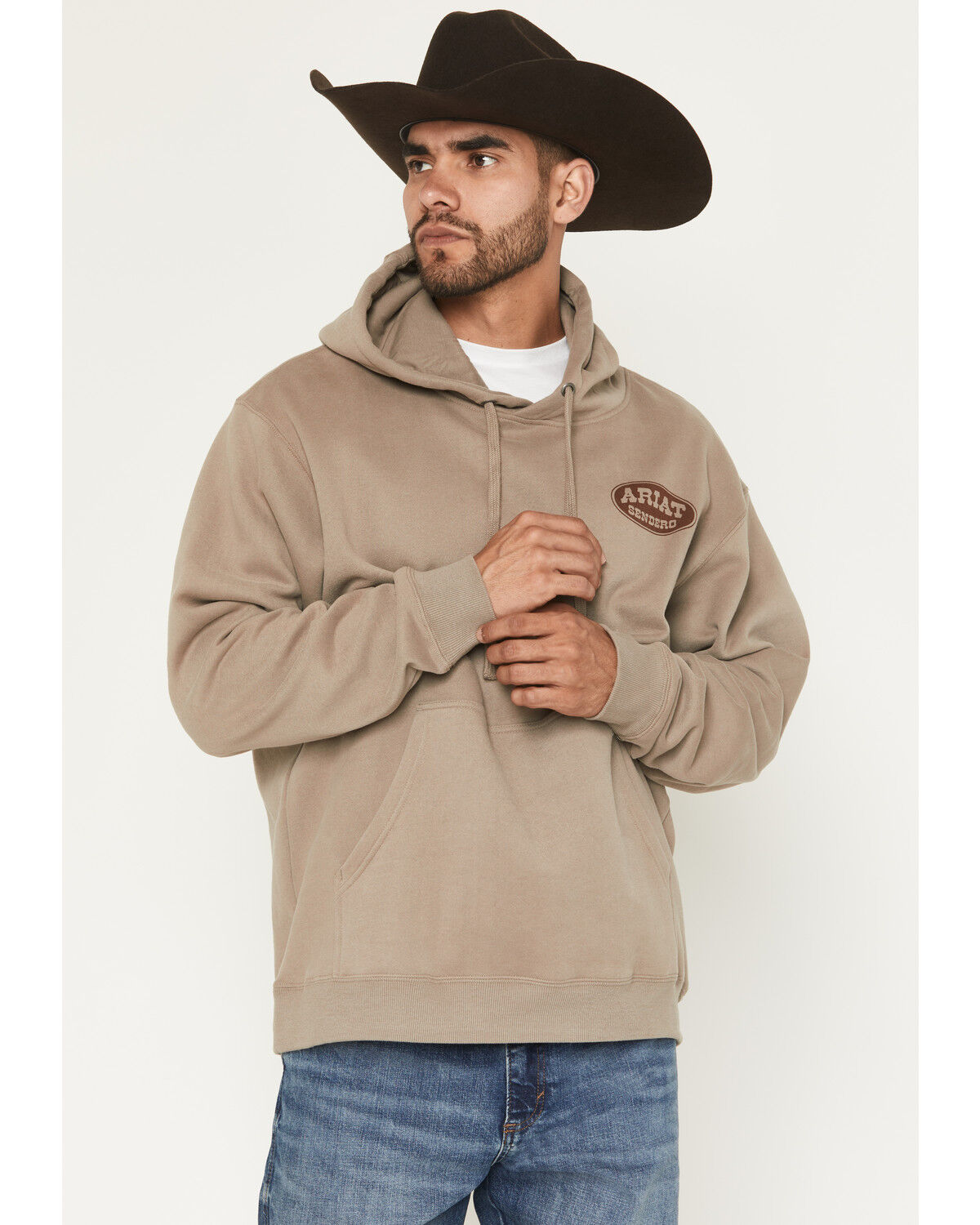 Image #1 - Ariat X Sendero Men's Slow Horses Graphic Hooded Sweatshirt, Sand, hi-res
