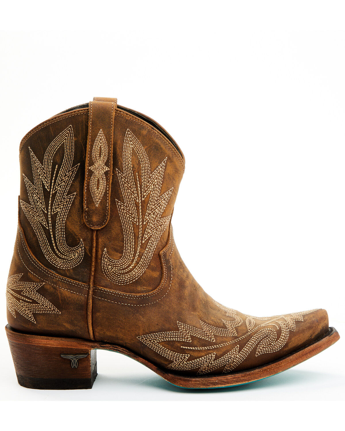 Image #2 - Lane Women's Lexington Western Booties - Snip Toe, Caramel, hi-res