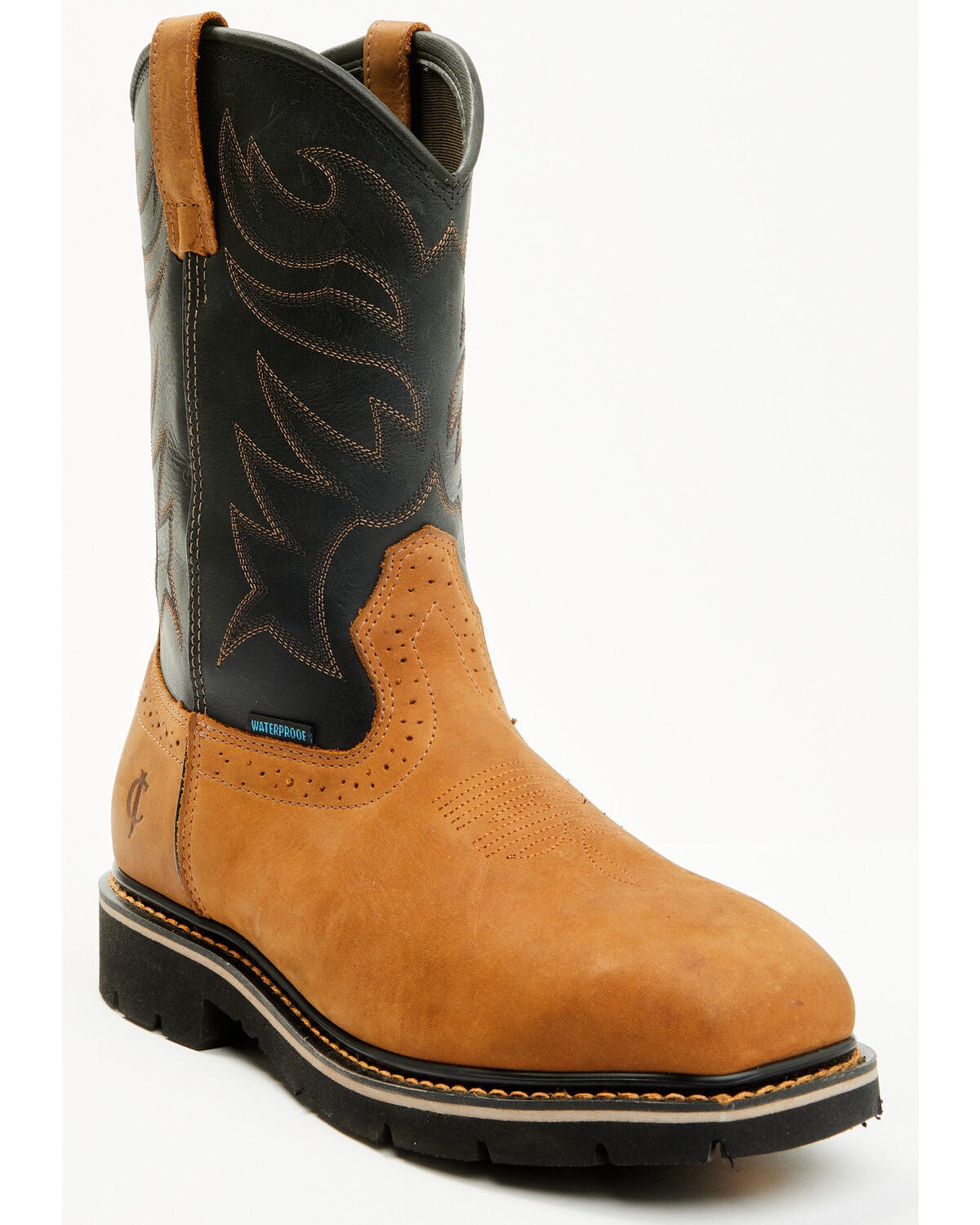 Cody James Men's 11" Pull-On Waterproof Work Boots - Composite Toe, Brown, hi-res