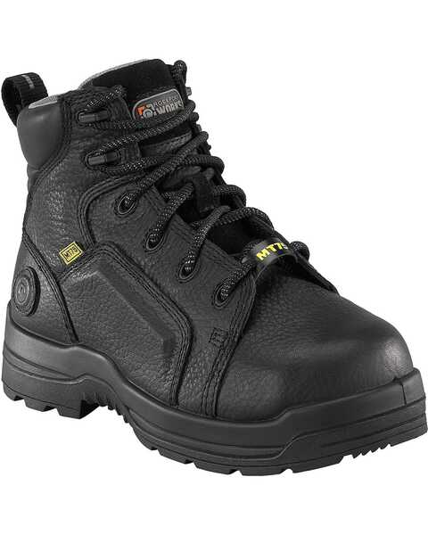 Rockport Women's More Energy Lace-Up Met Guard Work Boots - Composite Toe, Black, hi-res