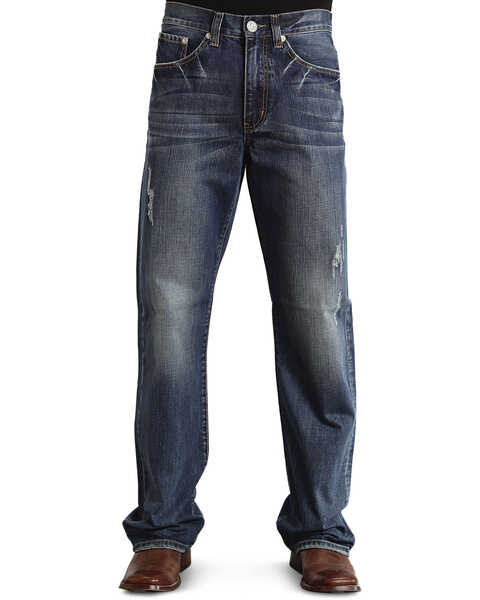 Image #3 - Stetson Modern Fit Embossed "X" Stitched Jeans, , hi-res