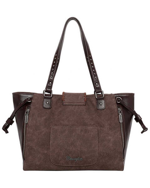 Montana West Women's Wrangler Butterfly Concho Wide Tote Bag, Coffee, hi-res