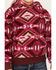 Shyanne Girls' Southwestern Print Fleece Hoodie, Wine, hi-res