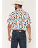 Image #4 - RANK 45&reg; Men's Zig Zag Southwestern Stripe Print Rodeo Tech 2.0 Short Sleeve Snap Stretch Western Shirt, Blue, hi-res