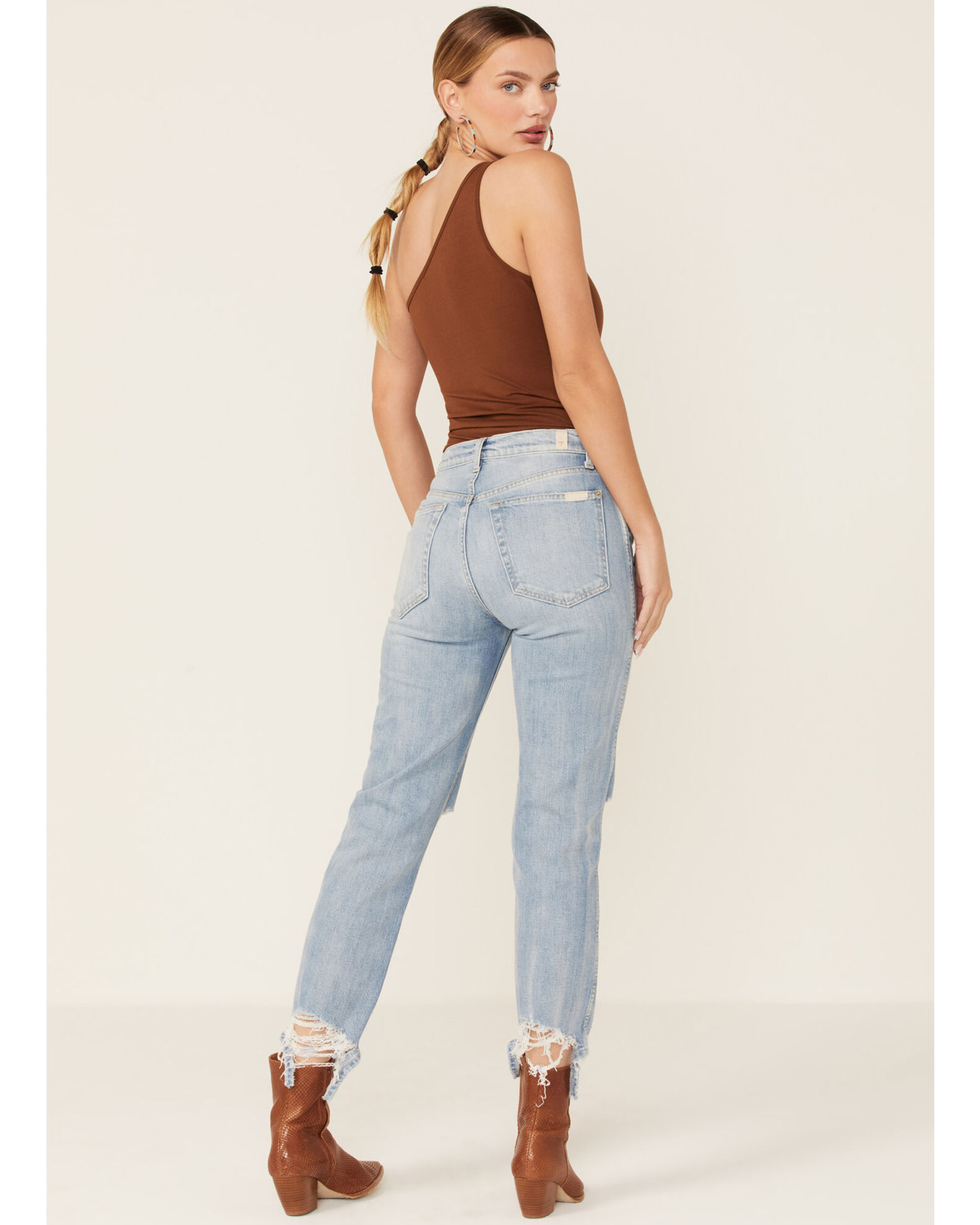 7 for All Mankind High Waist Crop Straight Jeans