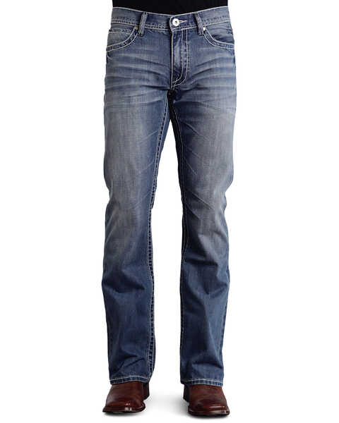 Image #3 - Stetson Rock Fit Frayed X Stitched Jeans, , hi-res