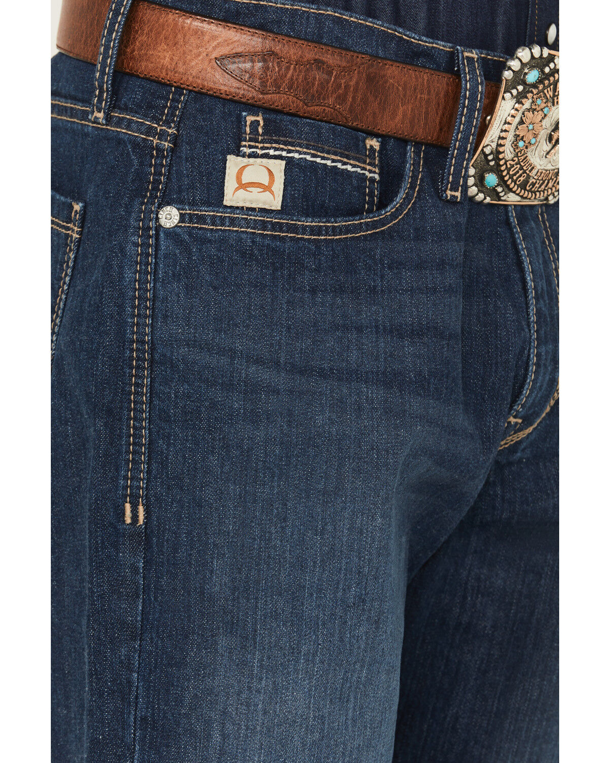 Image #2 - Cinch Men's Sawyer Dark Wash Loose Bootcut Stretch Denim Jeans, Indigo, hi-res