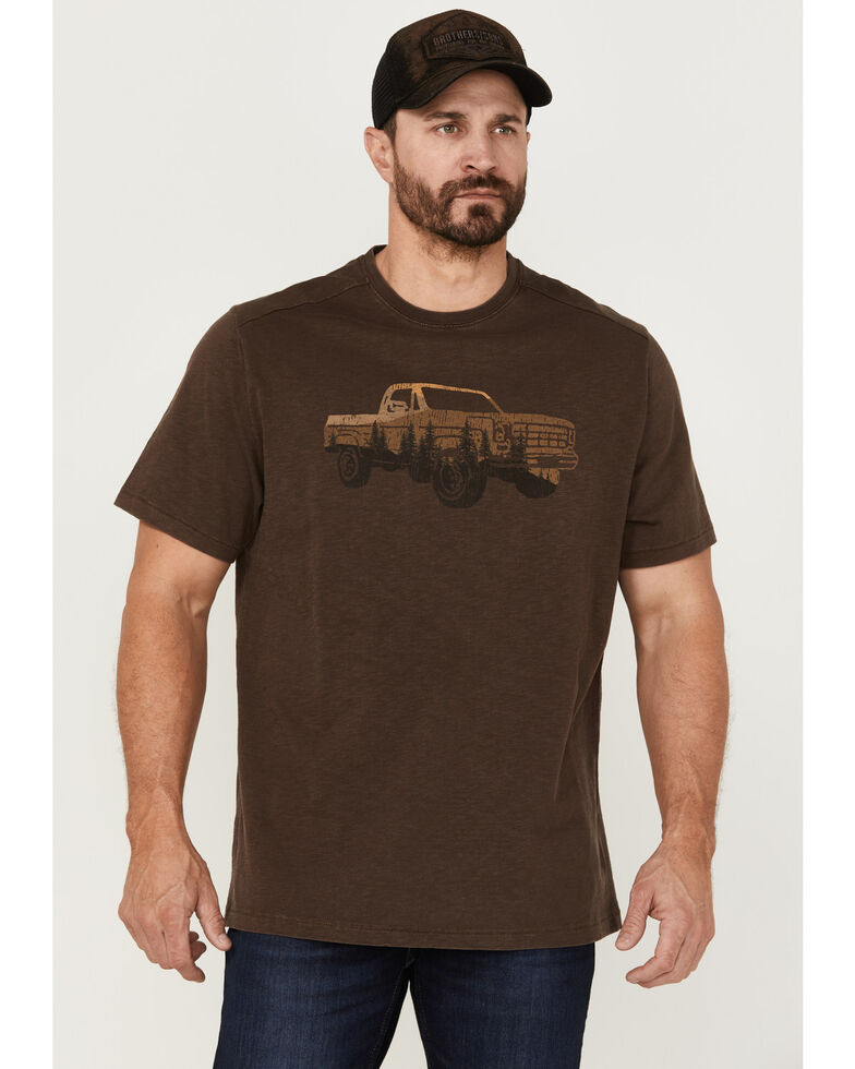 Brothers & Sons Men's Pickup Truck Reflection Graphic T-Shirt , Brown, hi-res