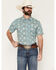 Image #1 - Gibson Trading Co Men's Desert Tapestry Medallion Print Short Sleeve Snap Western Shirt, Blue, hi-res