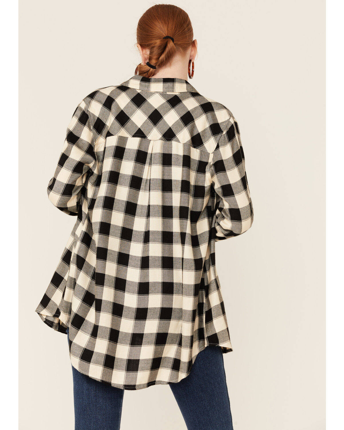 Image #3 - Stetson Women's Buffalo Plaid Print Long Sleeve Pearl Snap Shirt, White, hi-res