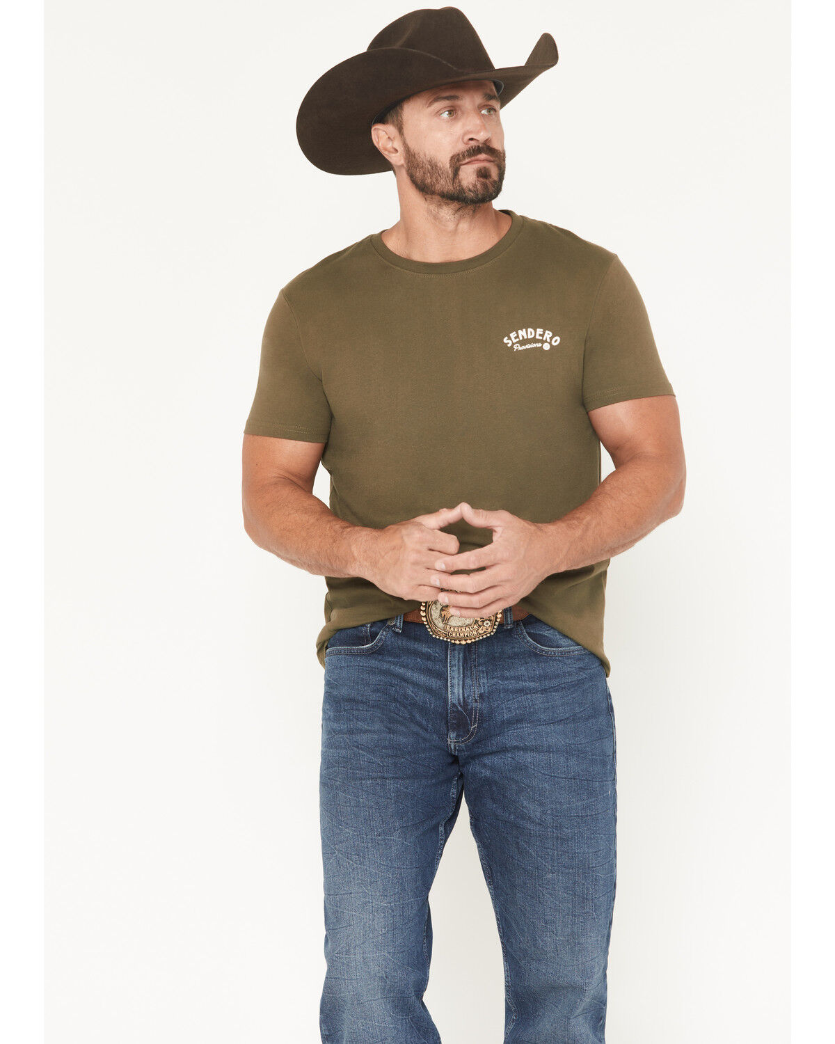 Image #4 - Sendero Provisions Men's La Javelina Short Sleeve Graphic T-Shirt, Olive, hi-res