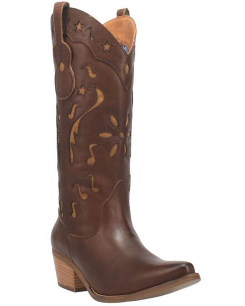 Dingo Women's Brown Burnished Western Boots - Snip Toe, Brown, hi-res