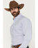 Image #2 - George Strait by Wrangler Men's Geo Print Long Sleeve Button-Down Stretch Western Shirt - Tall, Blue, hi-res