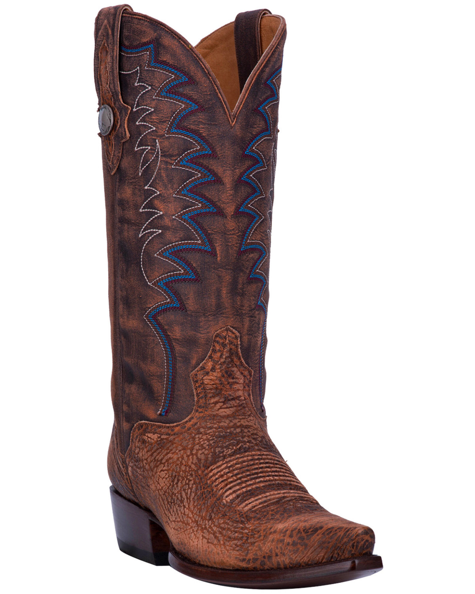 El Dorado Men s Handmade Brandy Shoulder Western Boots Snip Toe