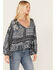 Jen's Pirate Booty Women's Roma Storm Chariot Floral Print Ruffle Top, Black, hi-res