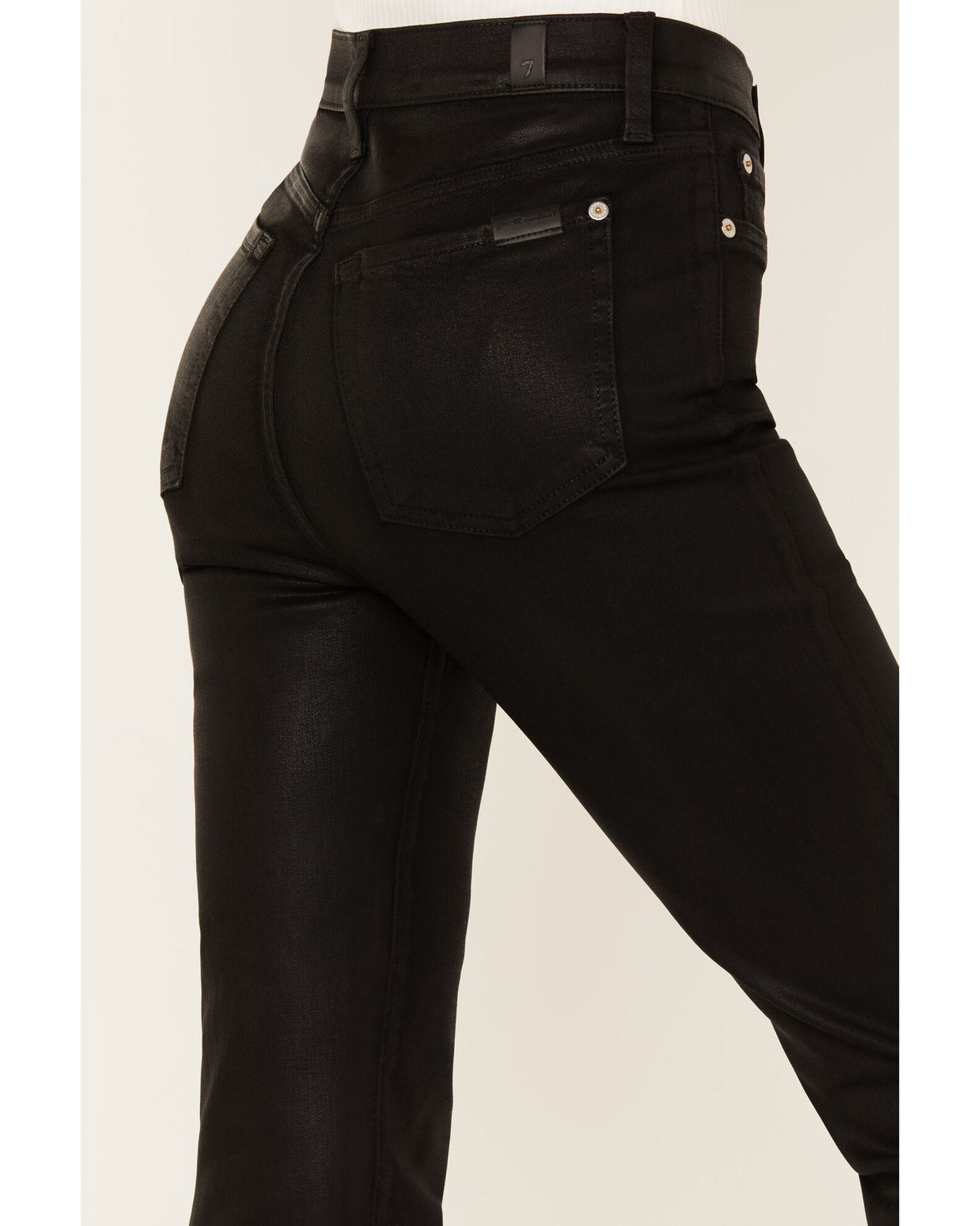 Seven for all mankind black coated jeans best sale