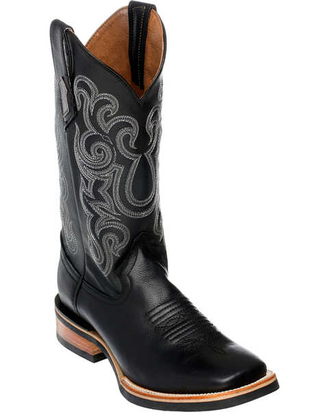 Ferrini Men's French Calf Leather Cowboy Boots - Square Toe, Black, hi-res