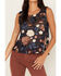 Image #3 - Shyanne Women's Floral Embroidered Mesh Tank Top, Dark Blue, hi-res