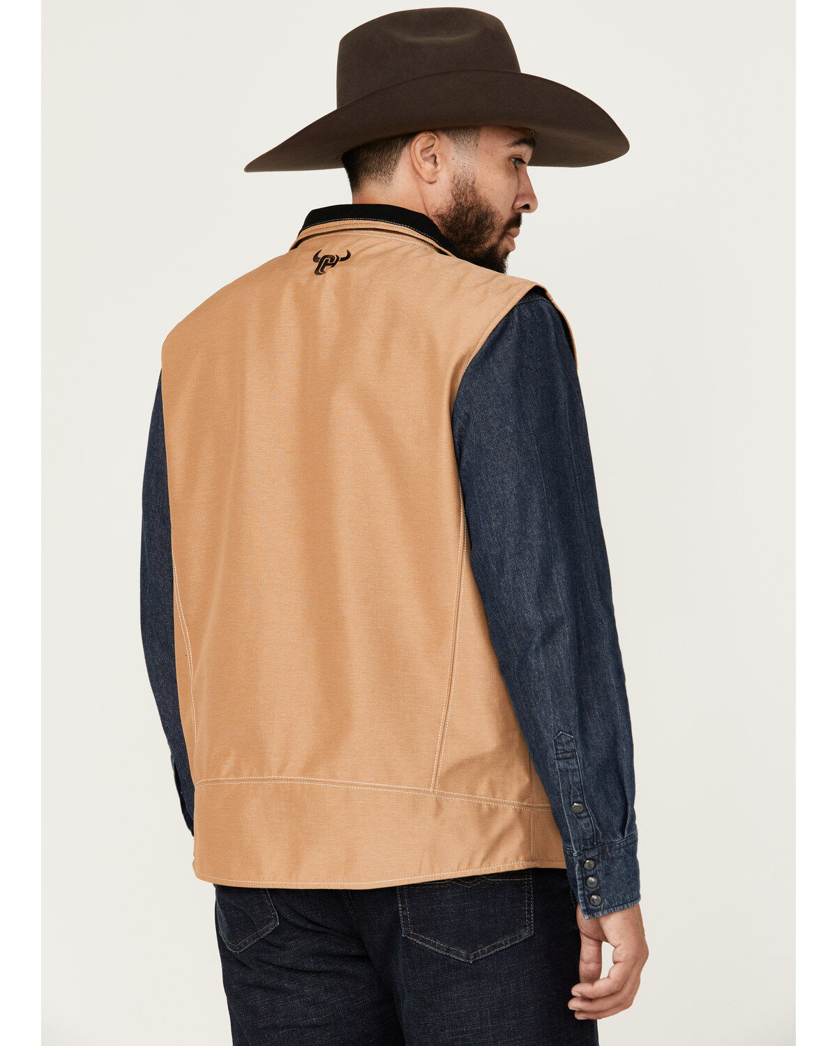 Image #4 - Cowboy Hardware Men's Buckskin Woodsman Tech Vest, Tan, hi-res