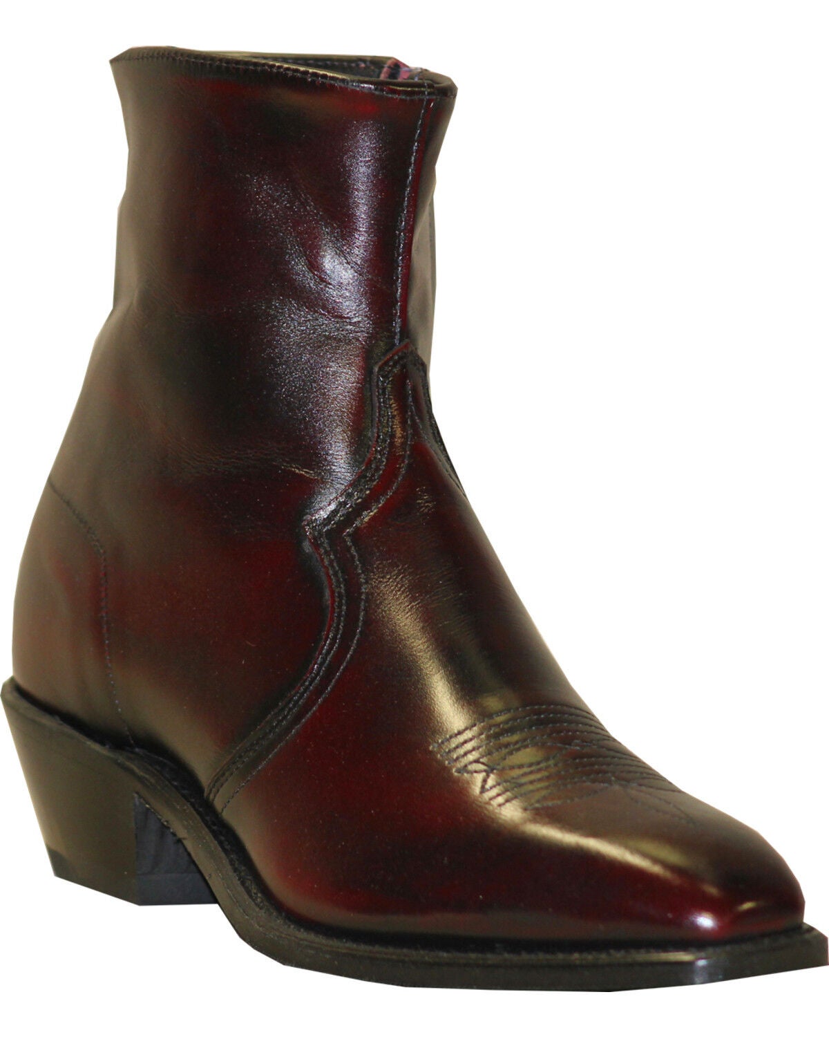 Abilene Men's 7" Western Zip Boots, Black Cherry, hi-res
