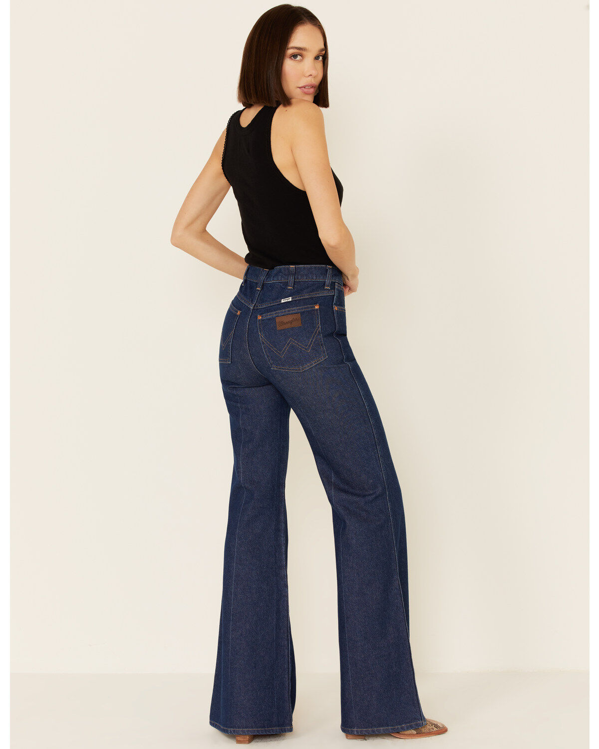 Wrangler seamed flare jeans clearance