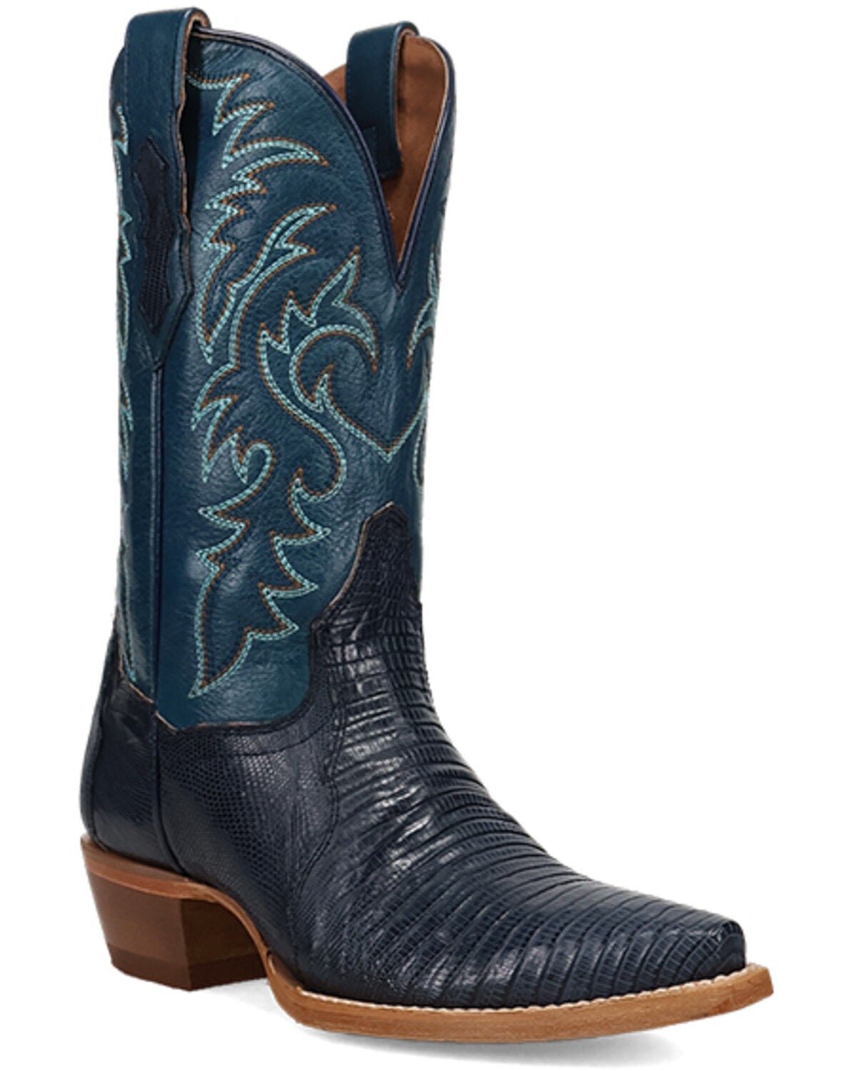 Dan Post Women's Tulip Exotic Lizard Western Boots - Snip Toe, Blue, hi-res