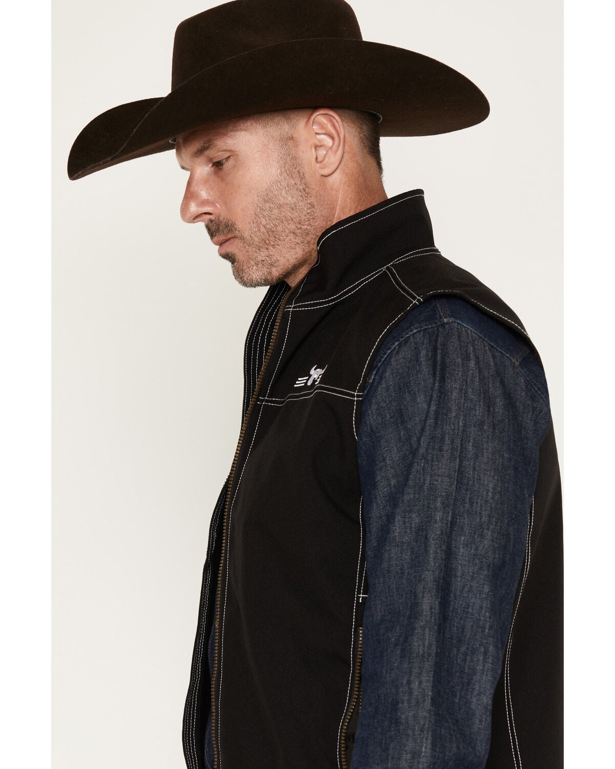 Image #2 - Cowboy Hardware Men's Fence Tech Woodsman Vest, Black, hi-res