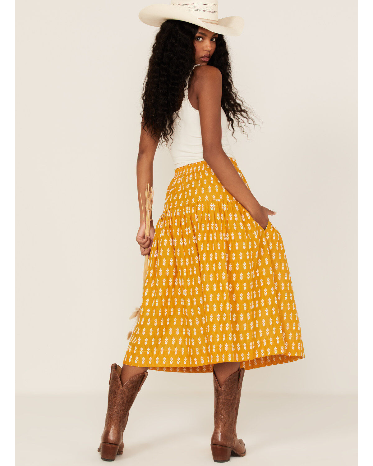 Image #3 - Stetson Women's Southwestern Embroidered Prairie Style Midi Skirt, , hi-res