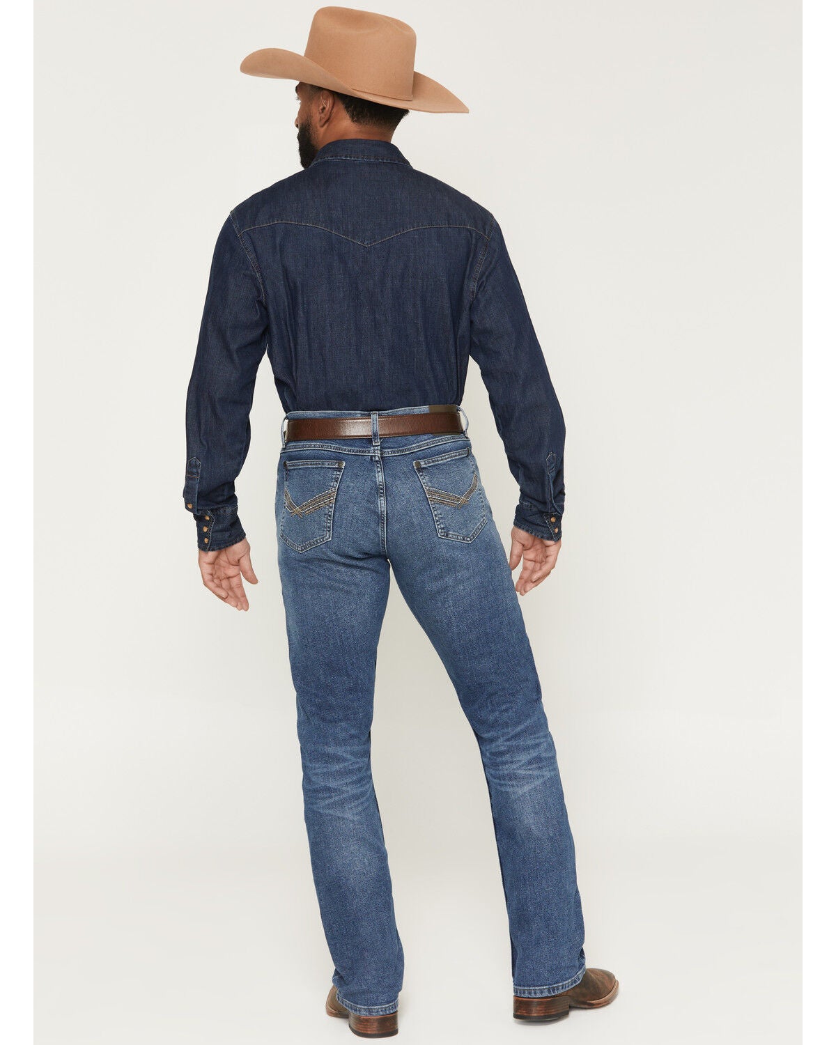 Image #3 - Wrangler 20X 42MWX Colorado Medium Wash Vintage Bootcut Stretch Denim Jeans, Medium Wash, hi-res