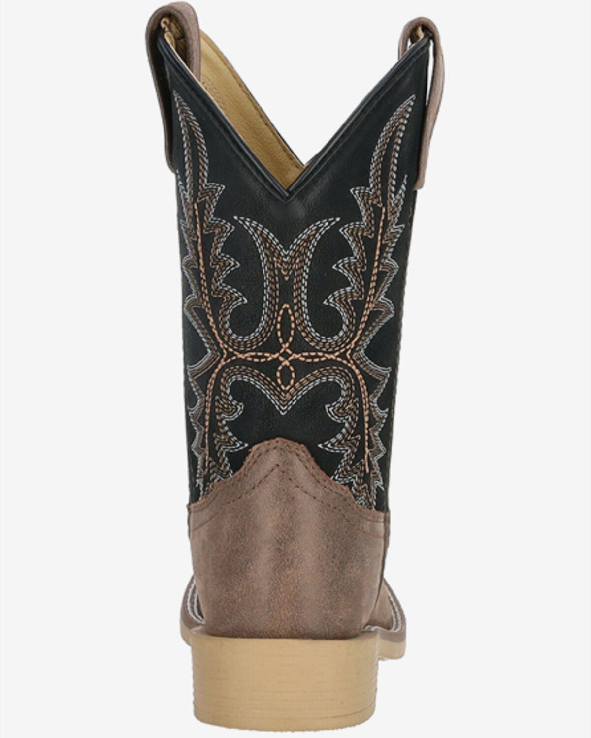 Image #4 - Smoky Mountain Little Boys' Adobe Western Boots - Broad Square Toe, Black, hi-res