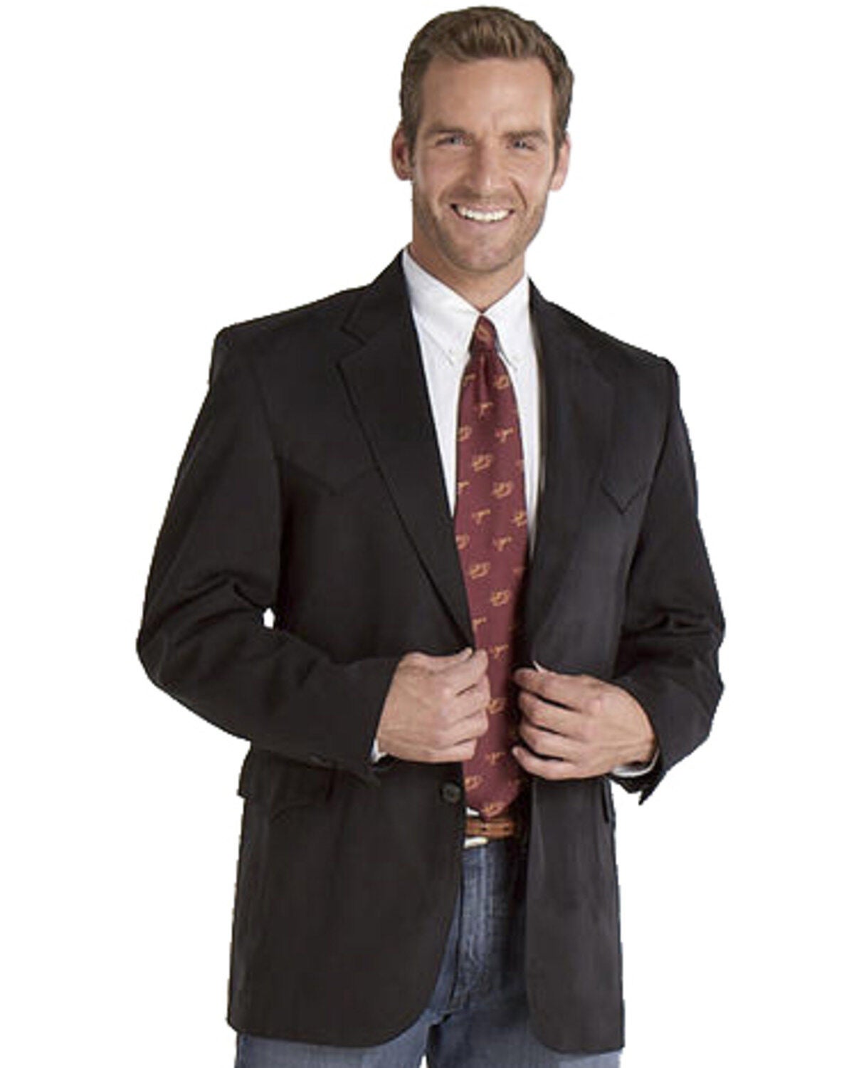 Circle S Men's Houston Microsuede Sport Coat, Black, hi-res
