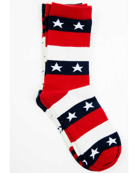 Shyanne Women's Stars & Stripes Crew Socks - 2-Pack, Red/white/blue, hi-res