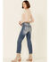 Daze Women's Medium Wash Slim Straight Leg Ankle Jeans, Medium Blue, hi-res