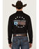Image #1 - RANK 45® Men's American Legend Logo Performance Twill Long Sleeve Pearl Snap Western Shirt , Black, hi-res