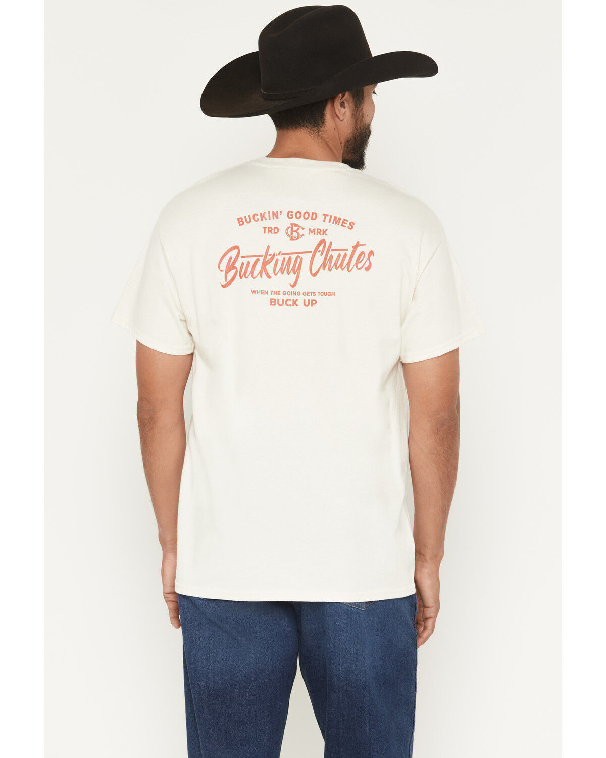 Image #4 - Buck Chutes Men's Buck Up Short Sleeve Graphic T-Shirt, Natural, hi-res