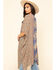Image #4 - Angie Women's Blue Floral Border Print Crinkle Kimono , , hi-res