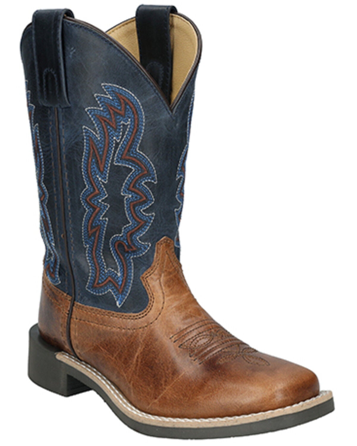 Smoky Mountain Little Boys' Rustler Western Boots - Broad Square Toe, Brown, hi-res