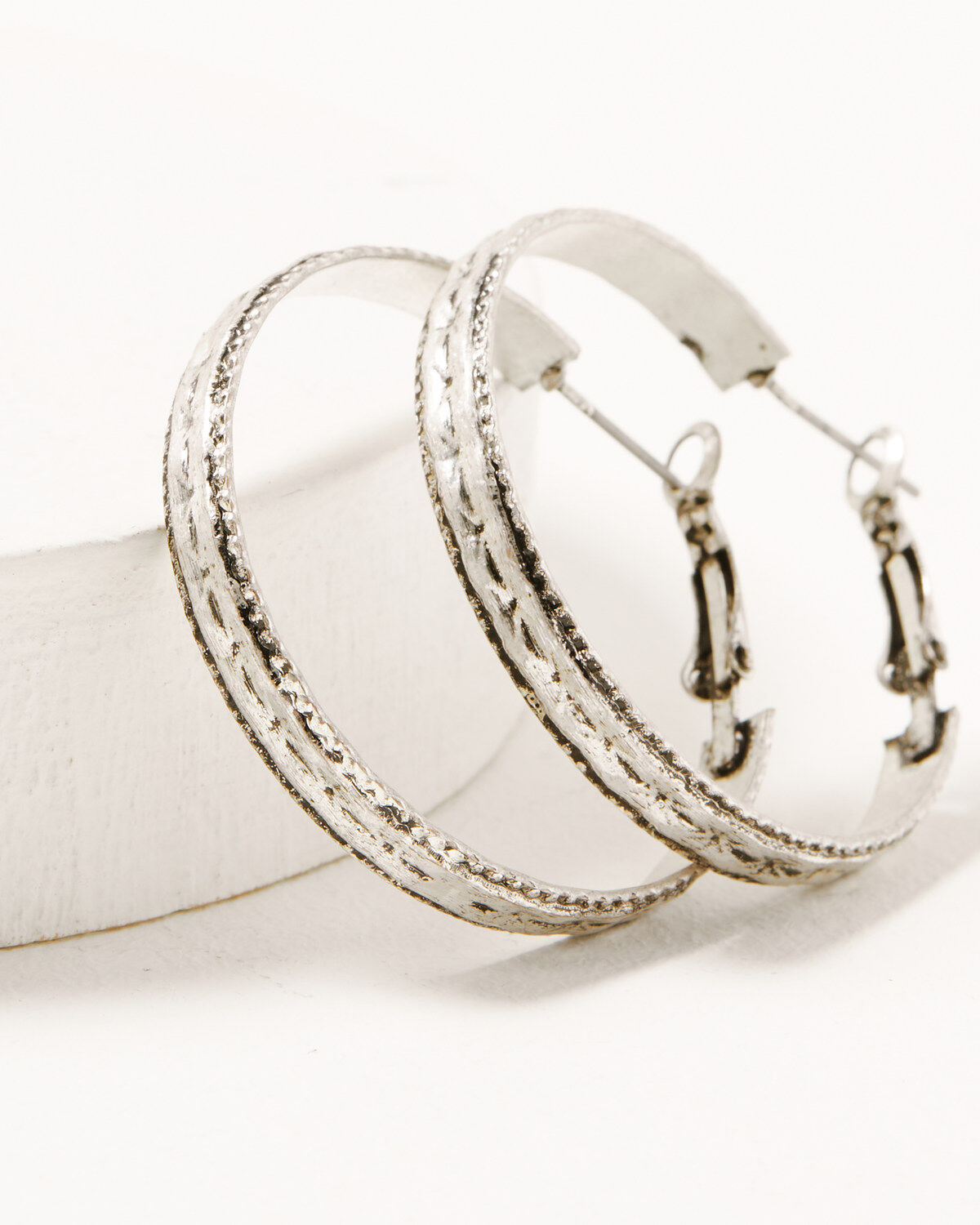 Image #3 - Shyanne Women's 3-piece Silver Concho & Arrow Hoop Earrings Set, Silver, hi-res