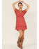 Lush Women's Ditsy Floral Print Dolman Dress, Red, hi-res