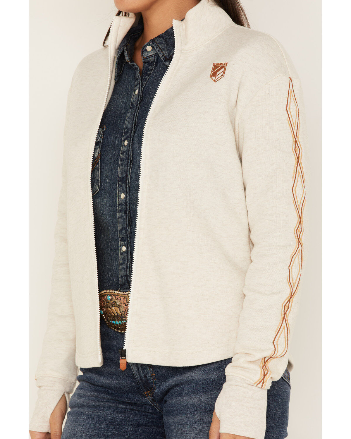 Image #3 - RANK 45® Women's Logo Fleece Performance Zip-Up Pullover, , hi-res