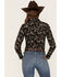 Rock & Roll Denim Women's Floral Print Western Snap Shirt, Charcoal, hi-res