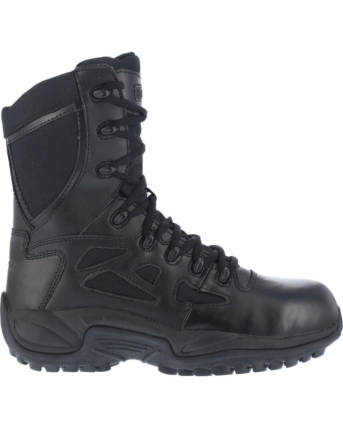 Image #3 - Reebok Women's Stealth 8" Lace-Up Black Side-Zip Work Boots - Composite Toe, Black, hi-res