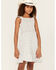 Hayden Girls' Ditsy Floral Print Smocked Dress, Off White, hi-res
