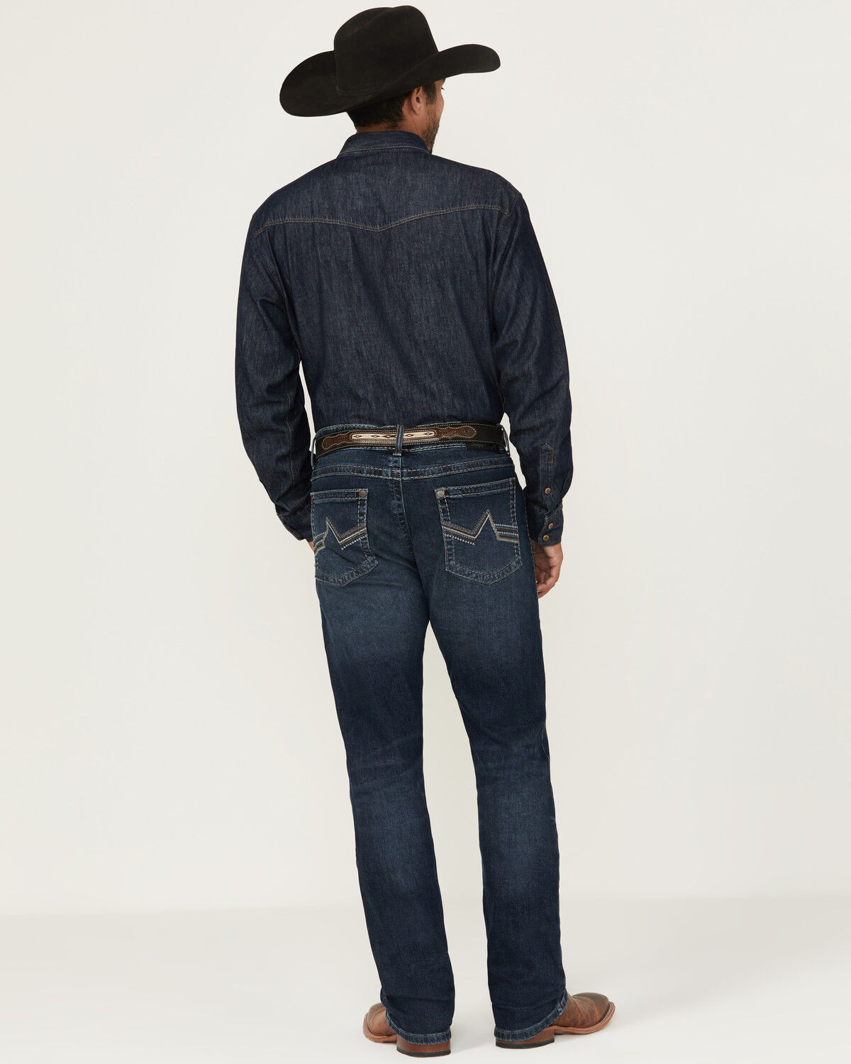 Image #3 - Rock 47 by Wrangler Men's Victor Dark Wash Slim Straight Stretch Denim Jeans, Dark Wash, hi-res
